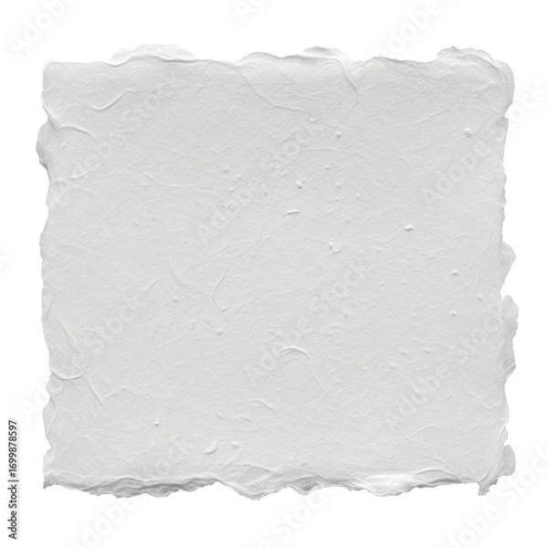 Fototapeta Textured white paper with deckled edges, ideal for creative projects, invitations, and artistic backgrounds