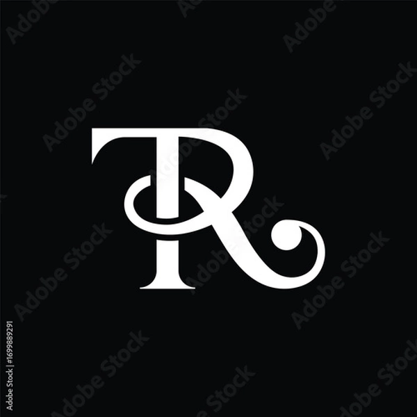 Obraz RT or TR Initial letter, CREATIVE LUXURY logo template.	