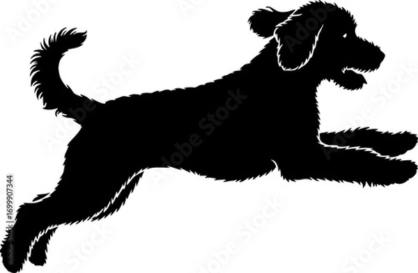 Obraz Labradoodle silhouette, Labradoodle dog silhouette, Labradoodle clipart, Labradoodle icon, Dog silhouette