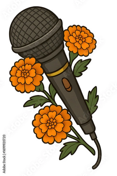 Fototapeta High-quality microphone isolated on a white background. Perfect for recording, podcasting, streaming, and professional audio production. Modern design with clear details and realistic textures.