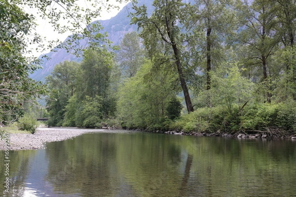 Obraz Calm river through the mountains