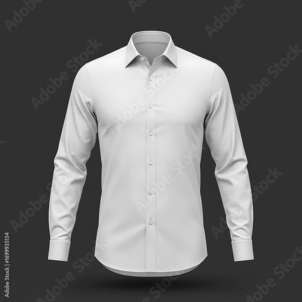 Obraz Crisp White Shirt: 3D Render, Subtle Shadows, Deep Texture