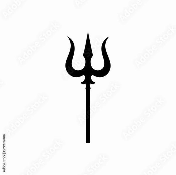 Fototapeta Trishul (Trident) Icon – Sacred Weapon Symbol of Goddess Durga for Navratri