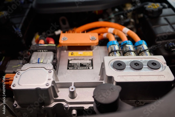 Fototapeta Power management components for Electric Vehicles are essential for efficiency and performance