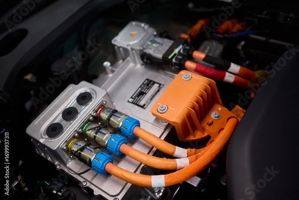 Fototapeta Power management components for Electric Vehicles are essential for efficiency and performance