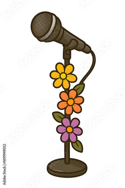 Fototapeta High-quality microphone isolated on a white background. Perfect for recording, podcasting, streaming, and professional audio production. Modern design with clear details and realistic textures.