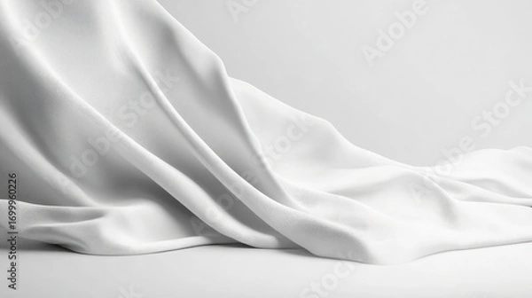 Obraz Soft White Silky Fabric Draped