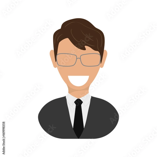 Obraz colorful  executive man  avatar over white  vector illustration