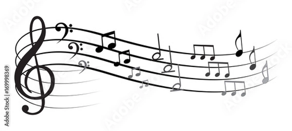 Obraz Music note with different symbols