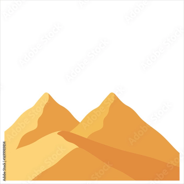 Fototapeta Flat Desert Mountain Vector Flat Illustration