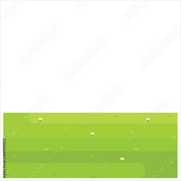 Fototapeta Flat Green Valley Vector Flat Illustration