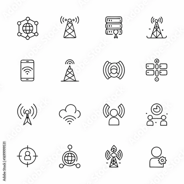 Fototapeta Dynamic Network Icons Premium Digital Asset