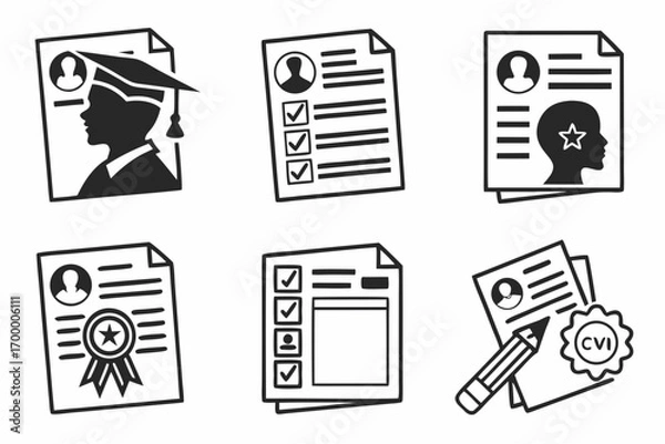 Fototapeta Collection of Resume and Document Icons.