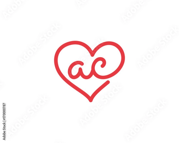 Obraz Lowercase letter ac and heart 1