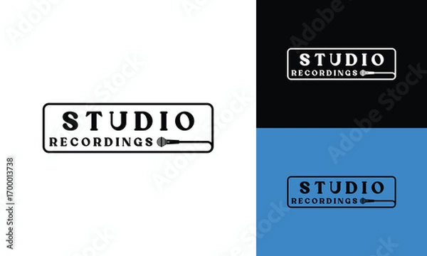 Fototapeta Studio Music Logo Design Audio Recording symbol Graphic Vector
