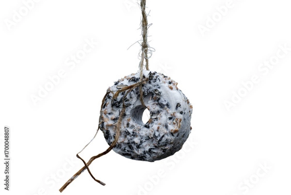 Fototapeta Bird seeds ring hanging isolated, png with no background.