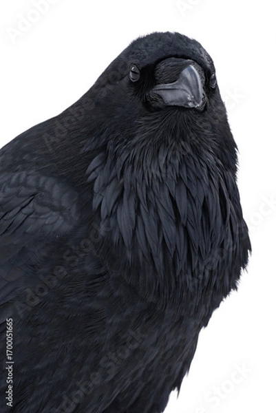 Fototapeta Common raven or northern raven (Corvus corax) isolated, png with no background.