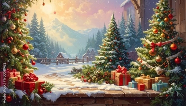 Fototapeta クリスマスの背景