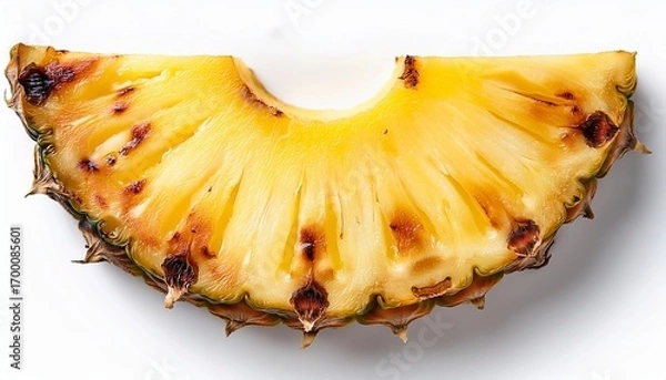 Obraz grilled pinapple slice isolated white background flat lay