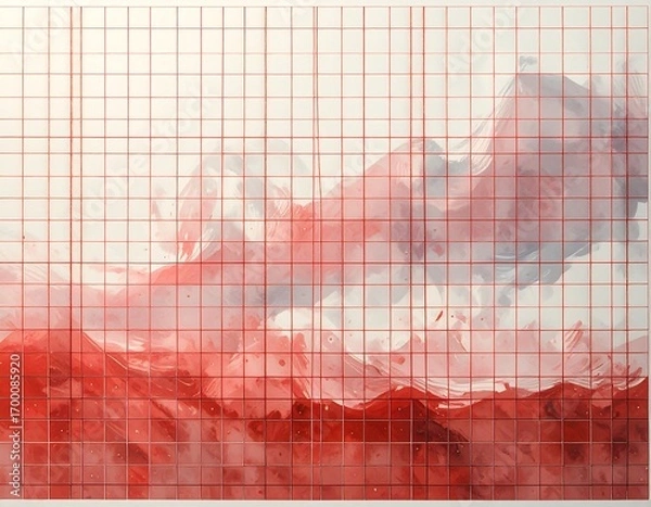Obraz Abstract landscape on graph paper