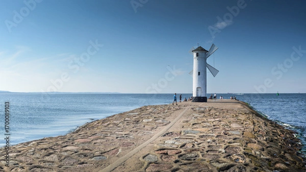 Fototapeta Świnoujście, Zachodniopomorskie, Poland - Stawa Młyny lighthouse
