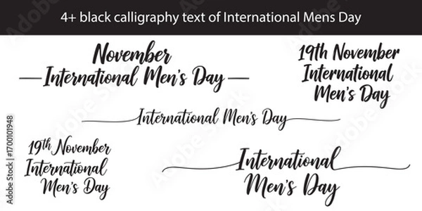 Fototapeta Elegant Calligraphy Designs for International Men's Day Celebrations with Varied Date and Text Layouts