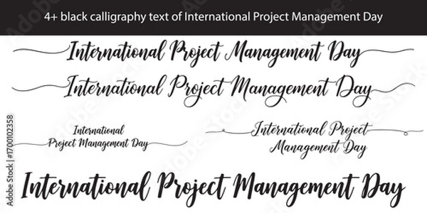 Fototapeta Calligraphic Renditions of International Project Management Day Elegant Text Designs for Festive Occasions and Celebrations