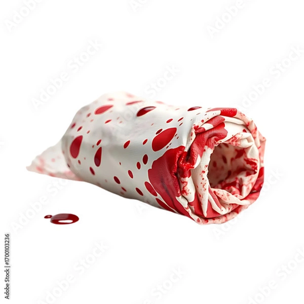 Fototapeta Stained Fabric with Red Liquid 