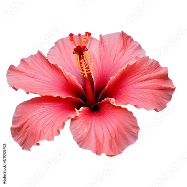 Fototapeta Hibiscus flower isolated on white background ,Pink Hibiscus Close-Up image