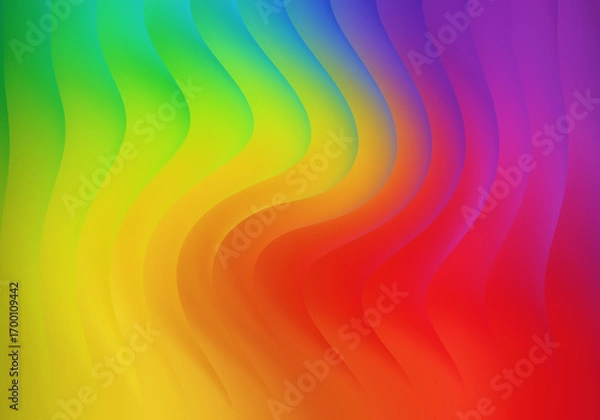 Fototapeta Multicolor Wave Background – Abstract Gradient Bands from Purple to Red.