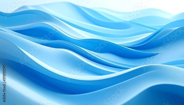 Obraz Abstract light blue wavy shapes