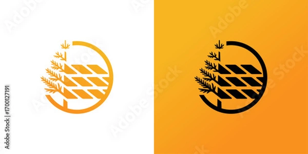 Fototapeta SOLAR LOGO - TAMARACK TREE COMBINATION