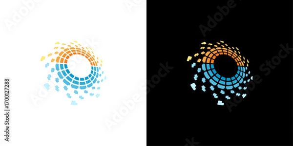 Fototapeta SOLAR PANEL LOGO - MODERN TECH