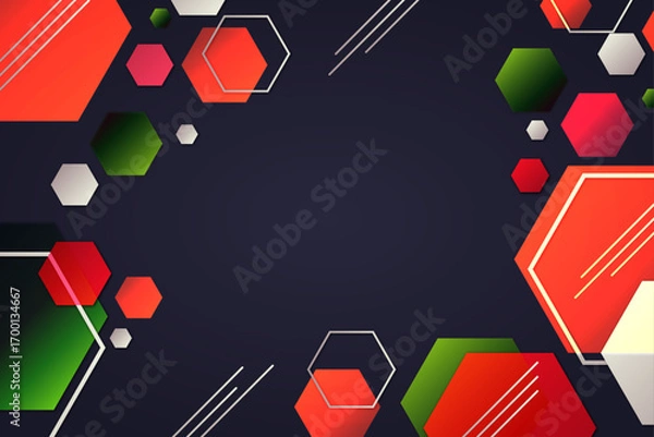 Fototapeta A Multi-Layered Geometric Hexagon Composition