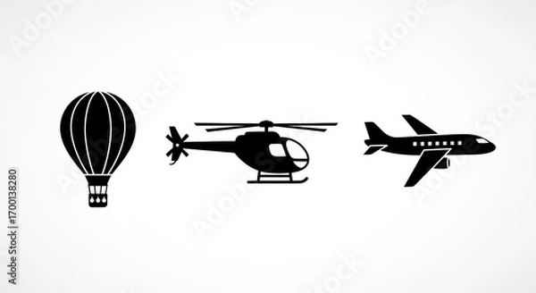 Fototapeta Transportation icons silhouette illustration