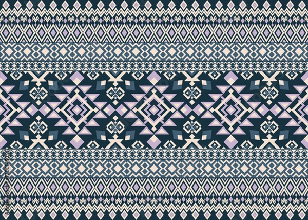 Obraz Boho Home Decor Geometric Textile and Upholstery Pattern, designed for home decor and textile applications. The striking design is ideal for upholstery, curtains, pillows, blankets, and fashion.