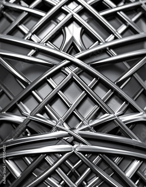 Obraz Abstract metallic grid pattern (1)