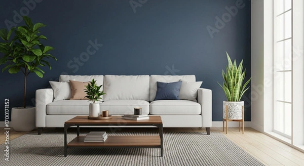 Obraz Living_room_with_a_white_couch_a_coffee_table_an_2