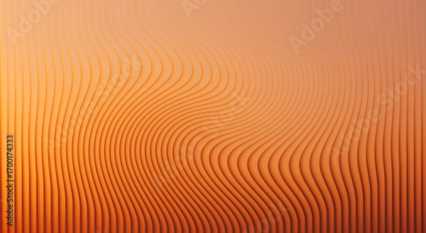 Fototapeta Wavy orange abstract background with vertical lines