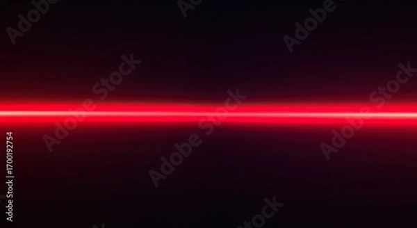 Obraz Vibrant Red Light Beam Glowing on Black Background
