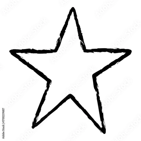 Fototapeta Star doodle sparkles sparkling rough sketch isolated on transparent background
