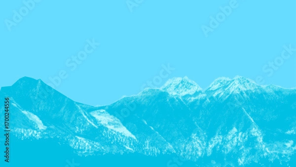 Fototapeta Snowy mountains on a blue background. Vector illustration for your design