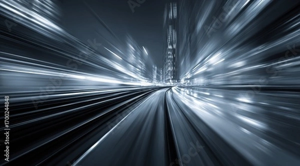 Fototapeta Agile concept with abstract high speed technology motion blur. High quality