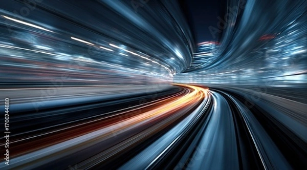 Fototapeta Agile concept with abstract high speed technology motion blur. High quality