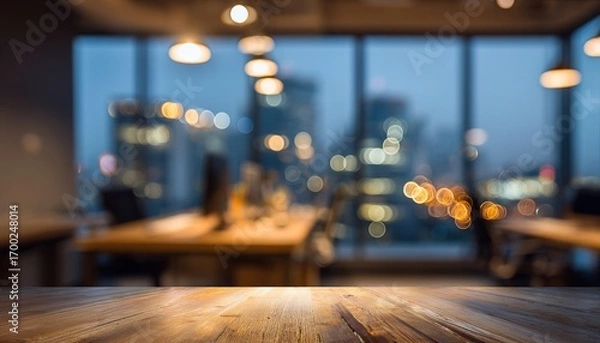 Fototapeta atmosphere around office blur background with bokeh light for corporate creative design. High quality