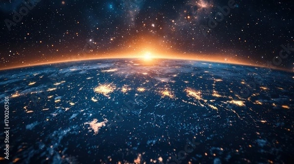 Fototapeta Advanced astrophysics imaging technology utilizing high-resolution satellite data for geospatial analysis and celestial navigation with precision optics