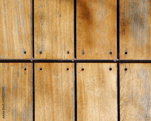 Fototapeta nailed wooden planks closeup