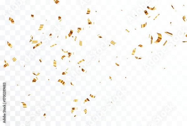 Fototapeta Beautiful blurred gold confetti and ribbon backgrounds design element