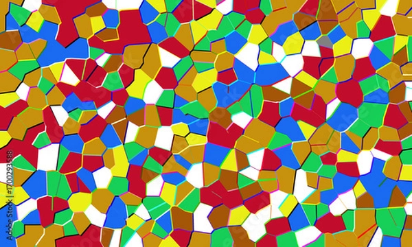 Fototapeta Abstract geometric mosaic background with vibrant colorful polygonal shapes design