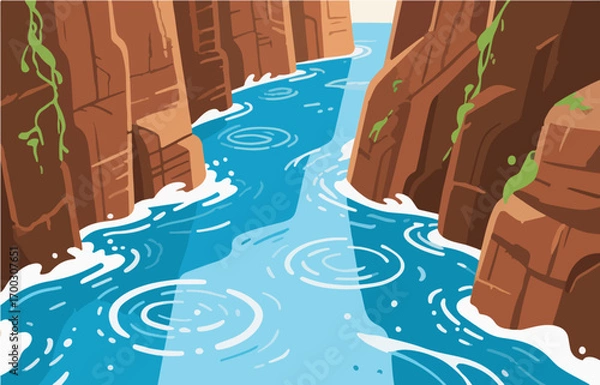 Fototapeta Graphic illustration style, landscape image, vector image	